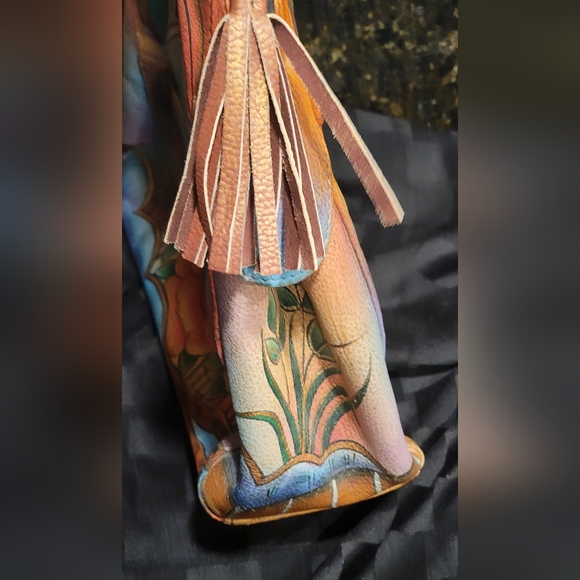 Anuschka Women's Genuine Leather Handbag/Purse / Hand-Painted! - Picture 12 of 16